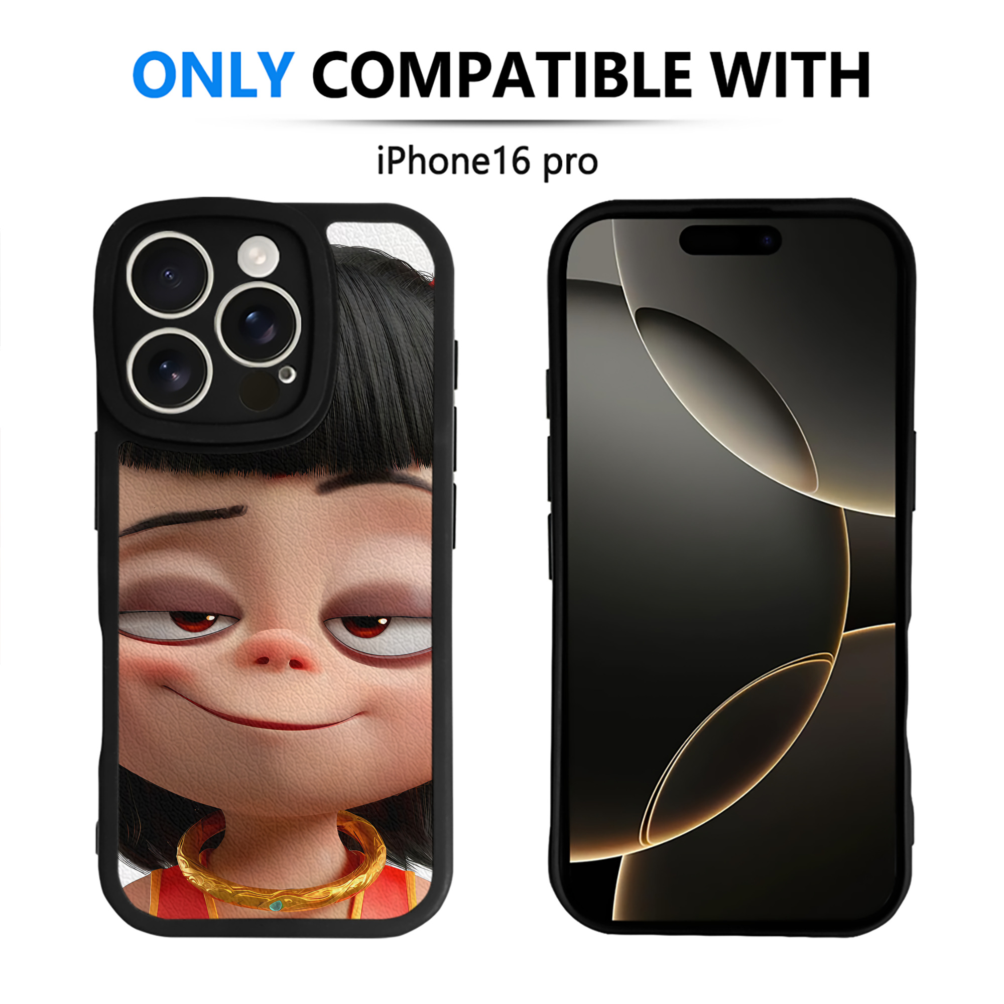 （画像用） Ne Zha 2 ナタ 魔童の大暴れ 【iPhone 16シリーズ対応】シリコンスマホケース（レザー調） 材質：シリコン